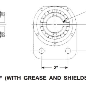 HB-106FF — Hanger Bearing, 1-1/4" Shaft, Flat Back, 2" Ctr. to Ctr.