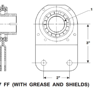 HB-207FF — Hanger Bearing, 1-1/4" Shaft, Flat Back, 2" Ctr. to Ctr.