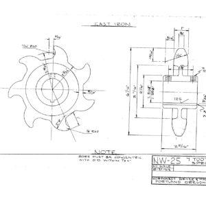 NW-25 — 7 Tooth Hook Sprocket, 1-1/2″ Bore