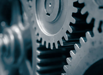 Close-up of interlocking drive gears